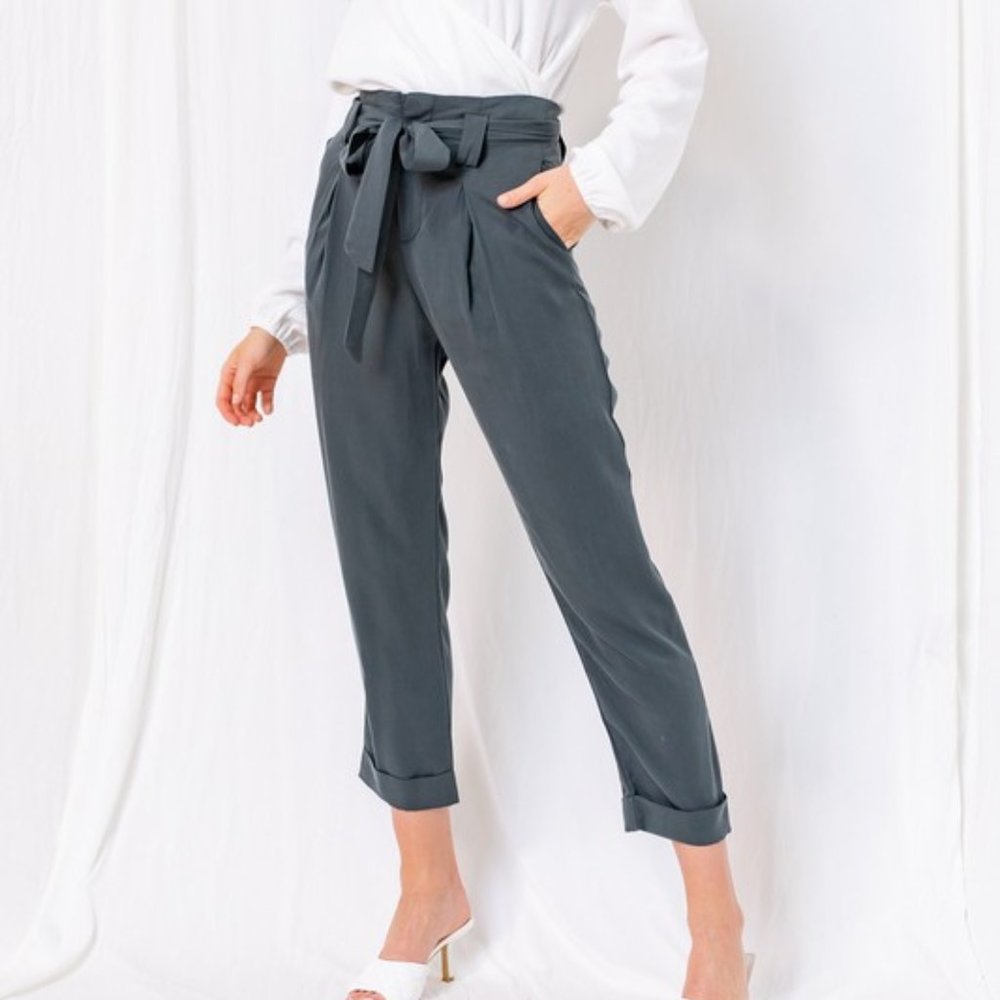 Cuffed Cropped Dress Pants